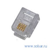Вилка RJ-10 4P4C (WT-6001B)