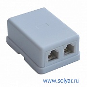 Розетка 2xRJ-11 6P4C белая (WT-6010A)