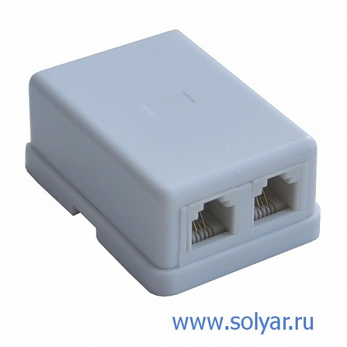 Розетка 2xRJ-11 6P4C белая (WT-6010A)