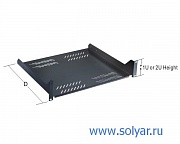 Полка консольная 19", 1U, 280 мм, чёрная (WT-2114A-B)