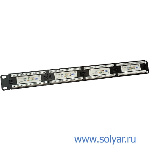 Патч-панель 19", 24 порта RJ-45, кат.5e, Krone IDC (WT-2029A-KR-24 ports)