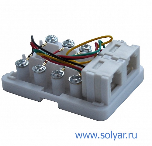 Розетка 2xRJ-11 6P4C белая (WT-6010A)
