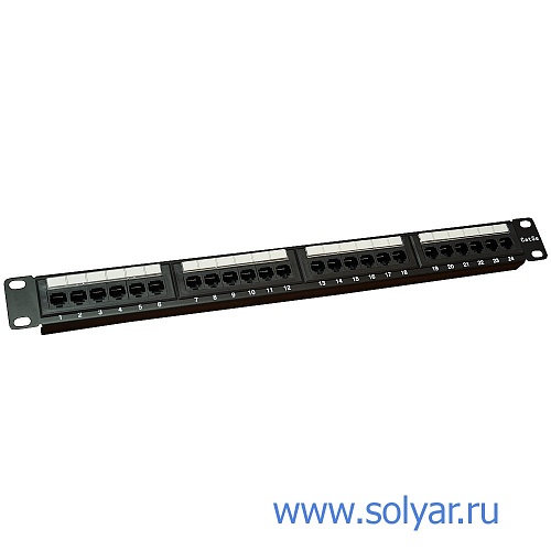Патч-панель 19", 24 порта RJ-45, кат.5e, Krone IDC (WT-2029A-KR-24 ports)