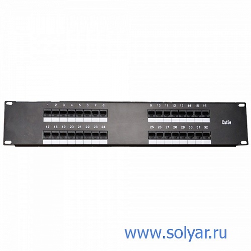 Патч-панель 19", 32 порта RJ-45, 5e (WT-2064-32P)
