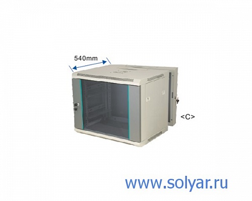 Шкаф 19" 9U 600х540мм, серый (C096054GWT)